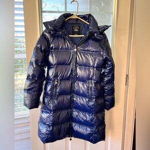 Elsy collection real down puffer jacket in blue. Size 42/12 in girls. Italian